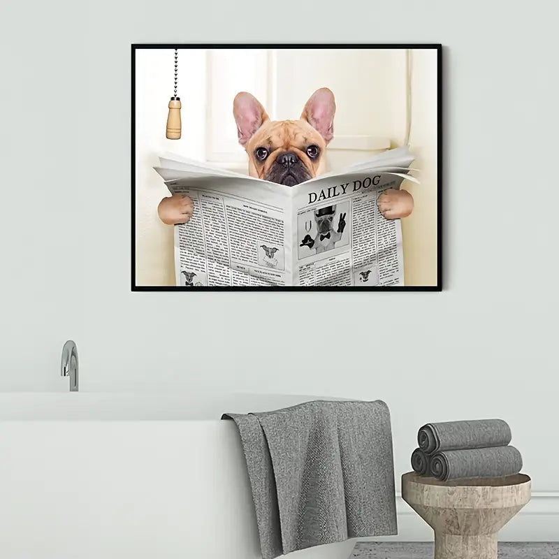Whimsical Dog Newspaper Wall Art
