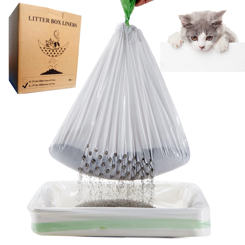Gefryco Cats Sifting Litter Box Liners Thick 2mil Jumbo Disposable Waste Litter Bags Litter Tray Liners