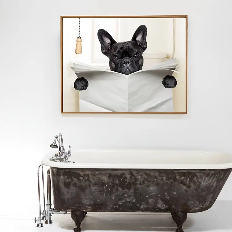 Whimsical Dog Newspaper Wall Art