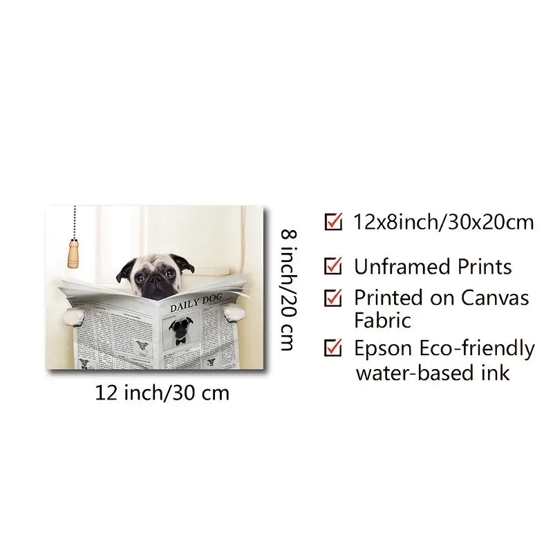 Whimsical Dog Newspaper Wall Art